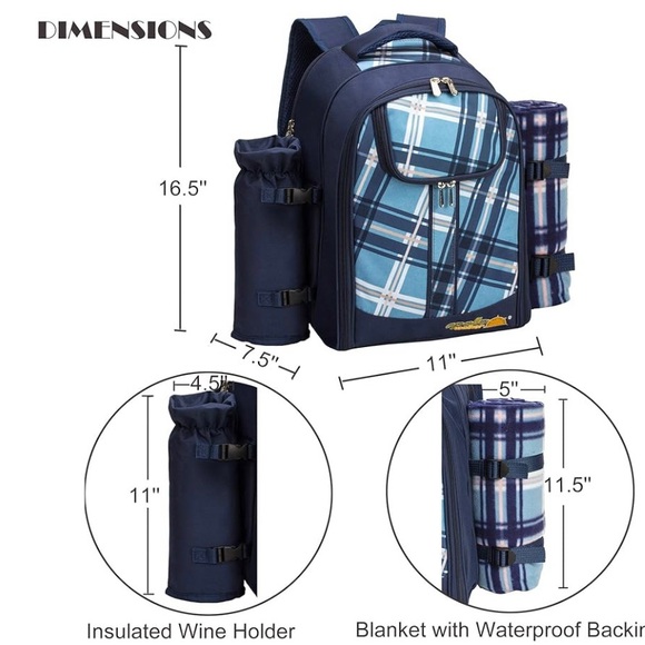 Apollo Backpack Picnic Set For Two - Picture 8 of 9